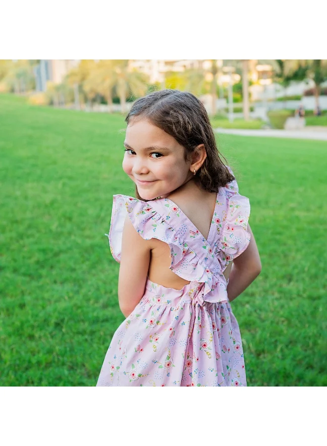 أزياء الحمل الصغير فستان وردي متقاطع من Flutter